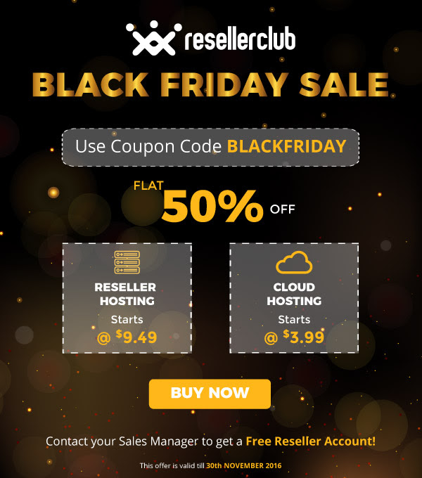 ResellerClub Black Friday Offer 2016, resellerclub black friday discount 2016, reseller club cloud hosting offer 2016