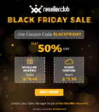 ResellerClub Black Friday Offer 2017-Reseller,Cloud Hosting Flat 50% OFF